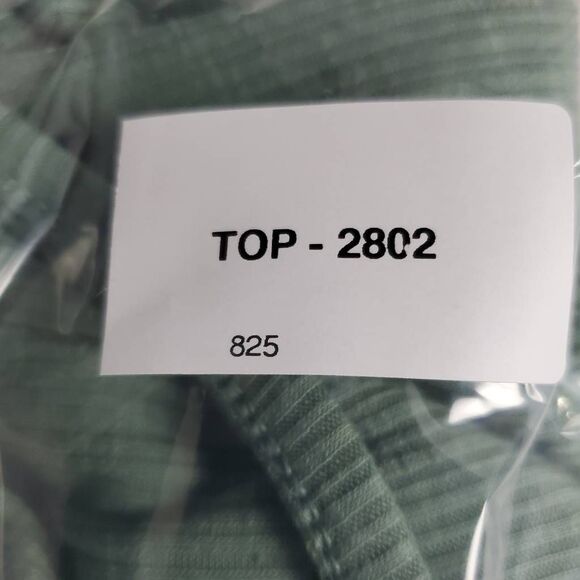 Old Navy Luxe Women’s L Green Short Sleeve Ribbed Top Soft Stretchy Casual - Picture 7 of 7